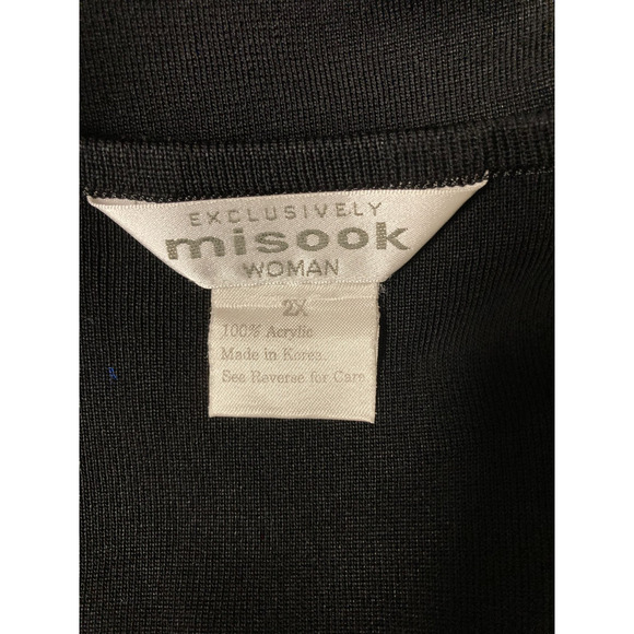 Exclusively Misook 2X Black Sleeveless Knit Sheath Dress Minimalist Capsule - Picture 4 of 4